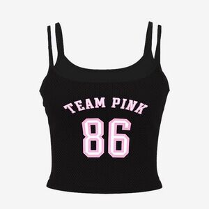 PINK Victoria's Secret Sleeveless Mesh Layered Tank Top Women Size Medium